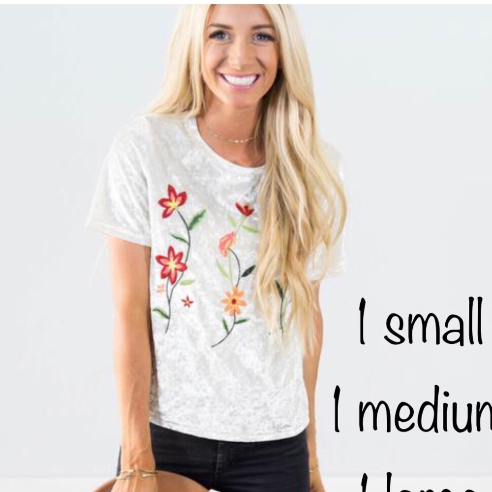 Velvet floral top